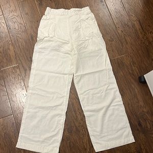 White linen pants